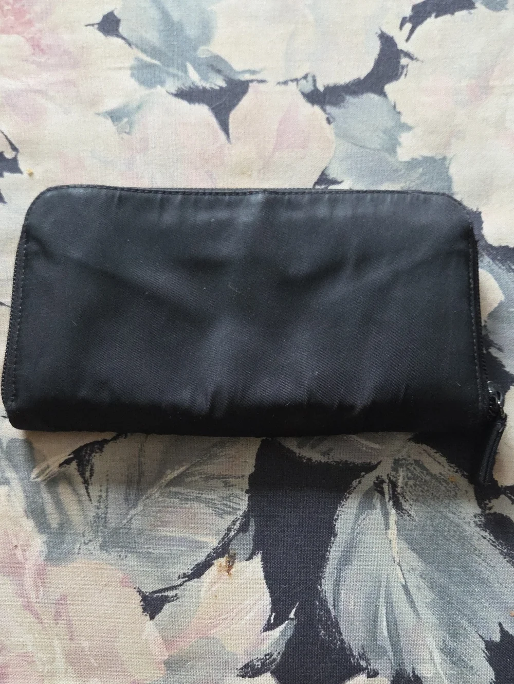 Prada Black Zip-Around Nylon Wallet